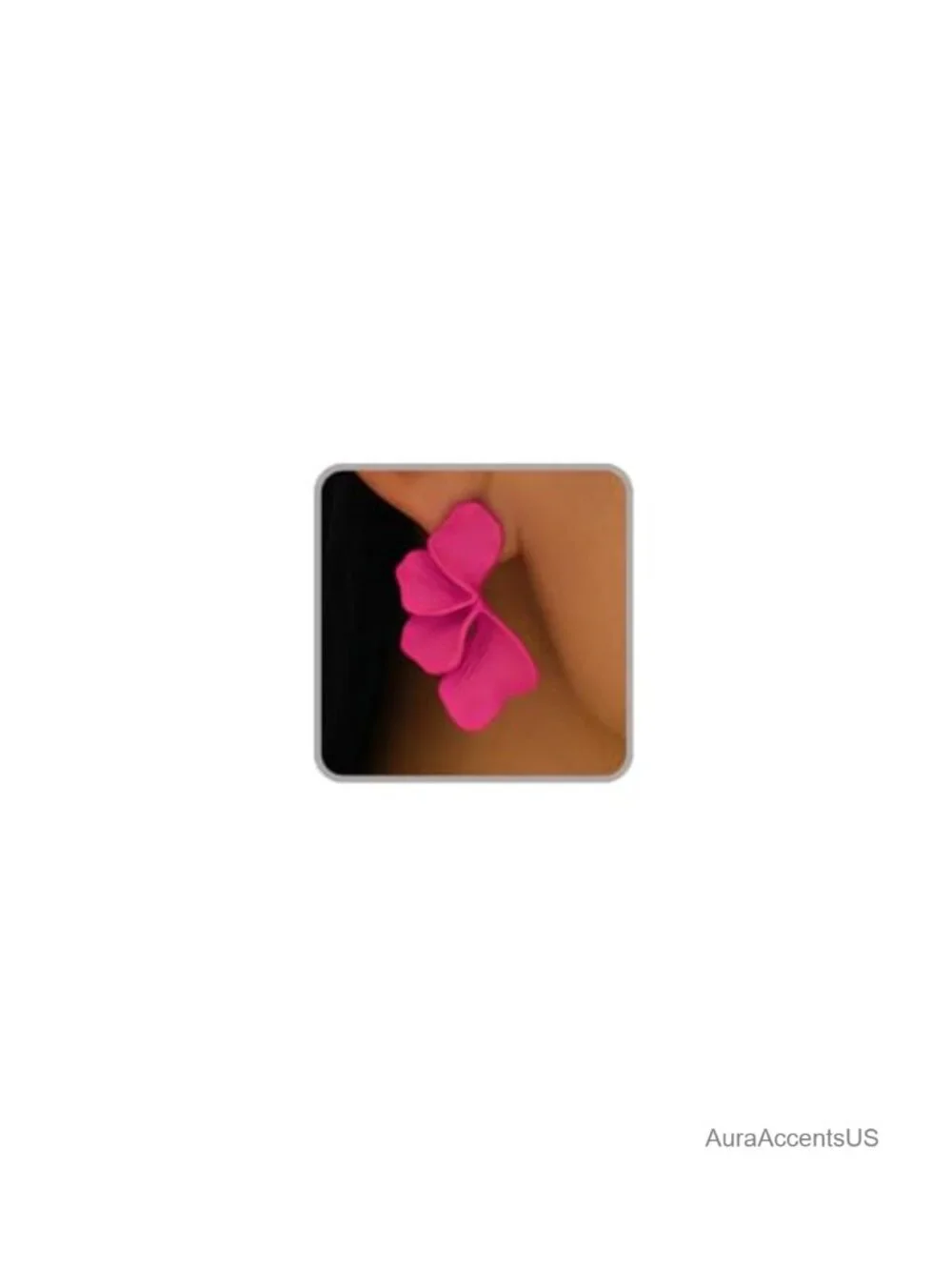 Floral Drop Earrings for Women Chunky Statement Ginkgo Leaf Push Back Alloy